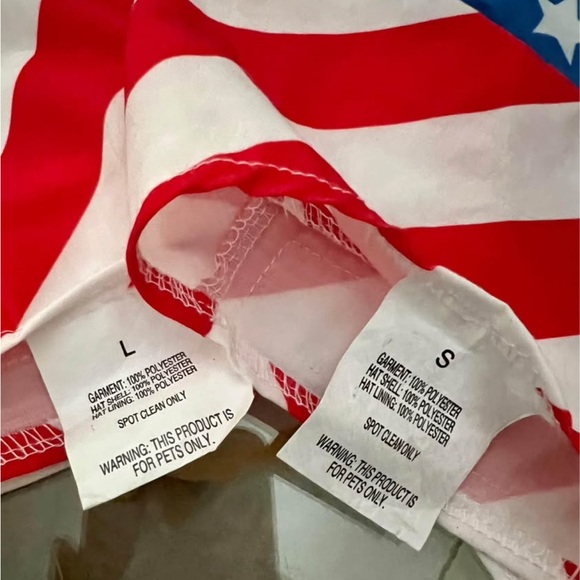 Patriotic Stars and Stripe Dog Outfit Set Available in Large & Small S fits Cats - Picture 5 of 9